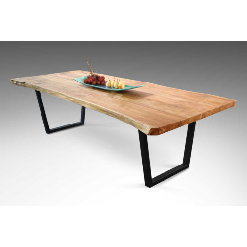 emmeline solid wood live edge dining table millwood pines